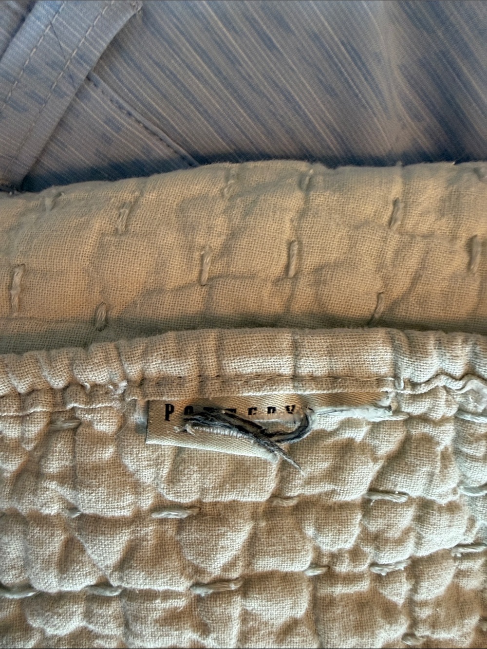 Pottery barn pick-stitch textured cotton and linen quilt - 55% cotton 45% linen - Picture 3 of 6